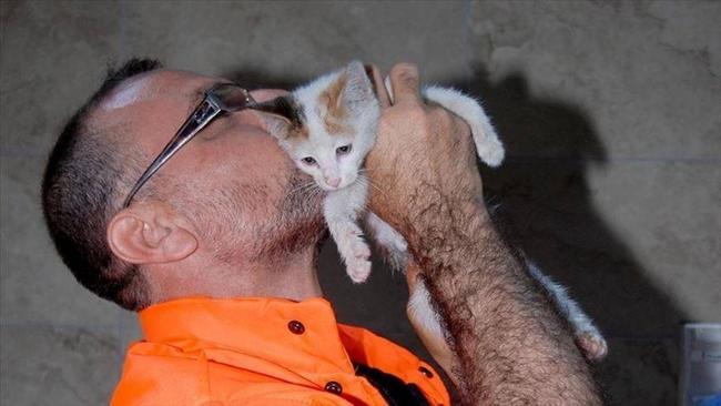 Τουρκία: Εργάτης έσωσε γατάκι από πνιγμό, δίνοντάς του τις πρώτες βοήθειες