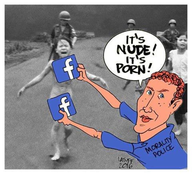 Το σκίτσο του Carlos Latuff για την εμβληματική φωτογραφία που λογόκρινε το Facebook
