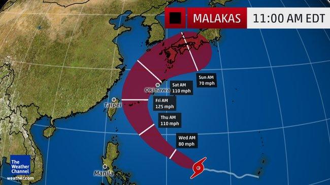 Ο Τυφώνας "Malakas" μπορεί να χτυπήσει την Ιαπωνία (ΒΙΝΤΕΟ)