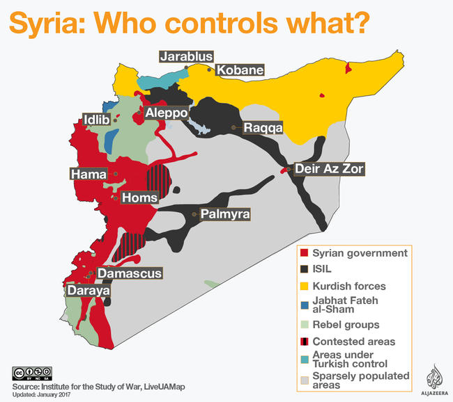 Μετά από 5 χρόνια πολέμου: Ποιοι ελέγχουν τη Συρία σήμερα