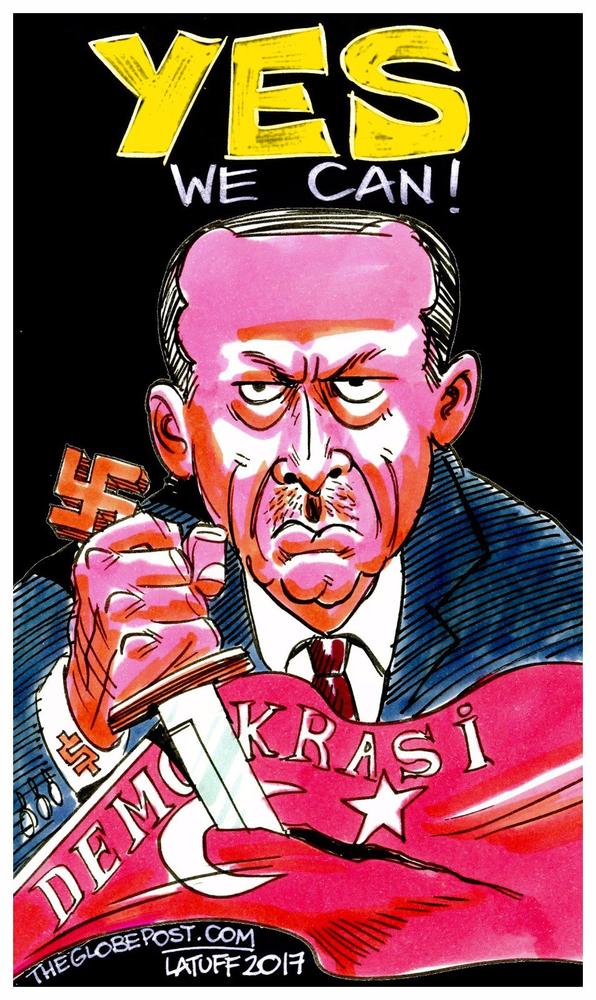 Το σκίτσο του Carlos Latuff για τον Ερντογάν και το "ναι" στο δημοψήφισμα
