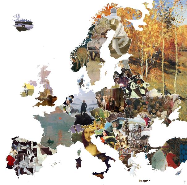 Ένας χάρτης της Ευρώπης με τα πιο εμβληματικά έργα τέχνης κάθε χώρας