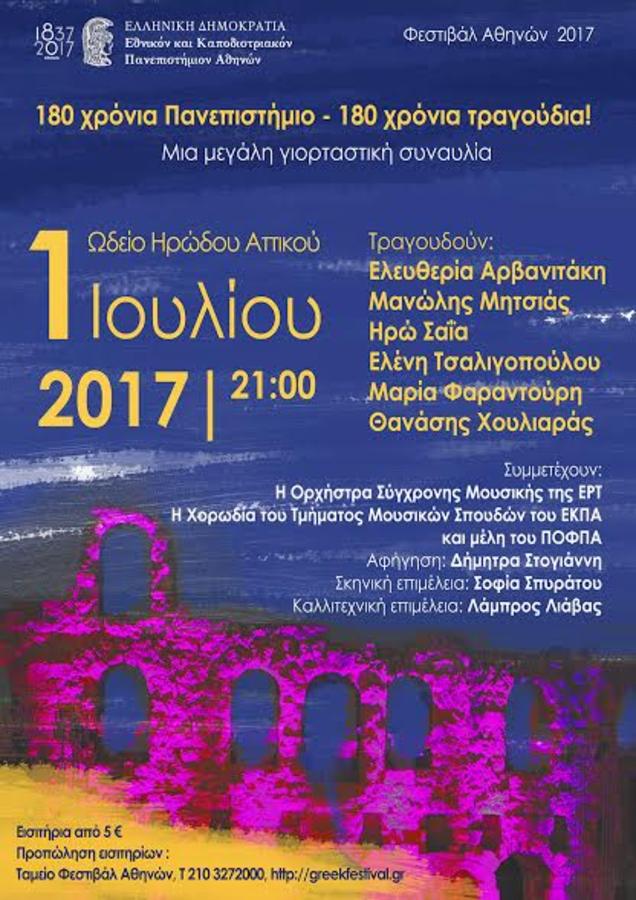 Μια μουσική γιορτή για τα 180 χρόνια ζωής του Πανεπιστημίου Αθηνών