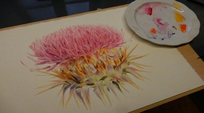 "Ορχιδέες και γαϊδουράγκαθα" που ο καλλιτέχνης καλλιεργεί στην έκθεση ζωγραφικής του Γιώργου Μπουδαλή