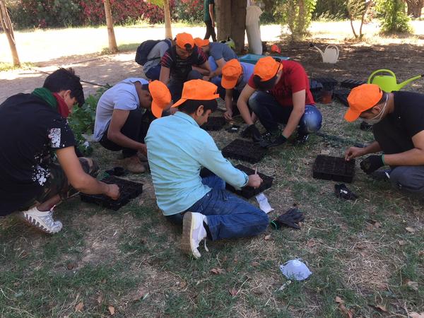 Προσφυγόπουλα γίνονται… μικροί γεωπόνοι στο πάρκο «Αντώνης Τρίτσης»