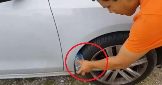 Αν δείτε πλαστικό μπουκάλι στη ρόδα αυτοκινήτου σας, είστε σε κίνδυνο! [BINTEO]
