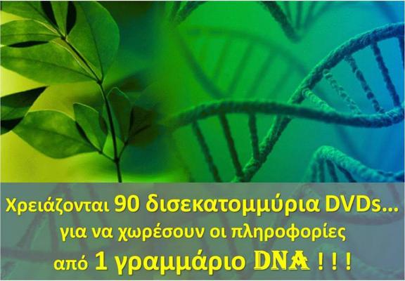 Το DNA ως αποθηκευτικό μέσο: Πόσα DVD χωρούν σε 1 γραμμάριο του;