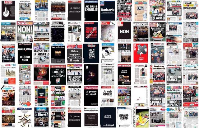 72 εφημερίδες θα κυκλοφορήσουν με εξώφυλλο για το Charlie Hebdo