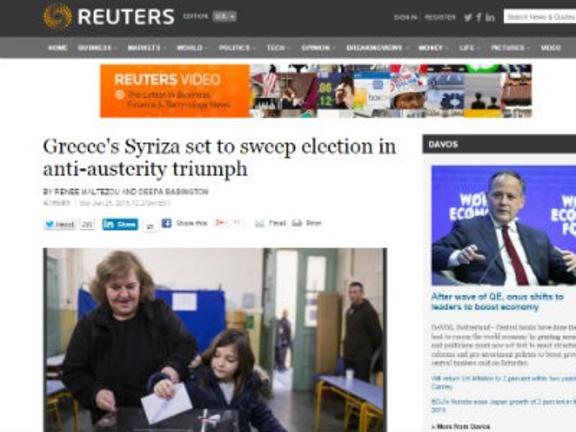 Reuters: «Νίκησε ο εχθρός της λιτότητας»