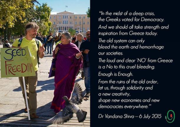 Vandana Shiva: Αλληλεγγύη, νέες οικονομίες, νέες δημοκρατίες, δημιουργικότητα παντού!