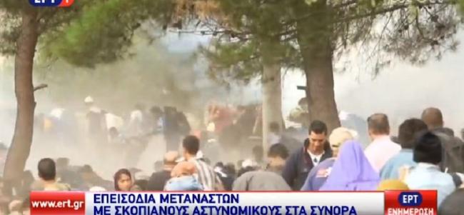 Σκόπια: Δακρυγόνα κατά μεταναστών – Ένταση στην ουδέτερη ζώνη στην Ειδομένη